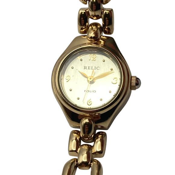 Relic Folio Womens Petite Watch 20mm-New Battery - Bracelet Wrist Size 5.5-5.75 - Picture 1 of 8